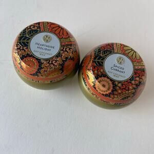 Huntington Home Mini Candles Tins Soy Coconut Wax Scented No Box Set of 2